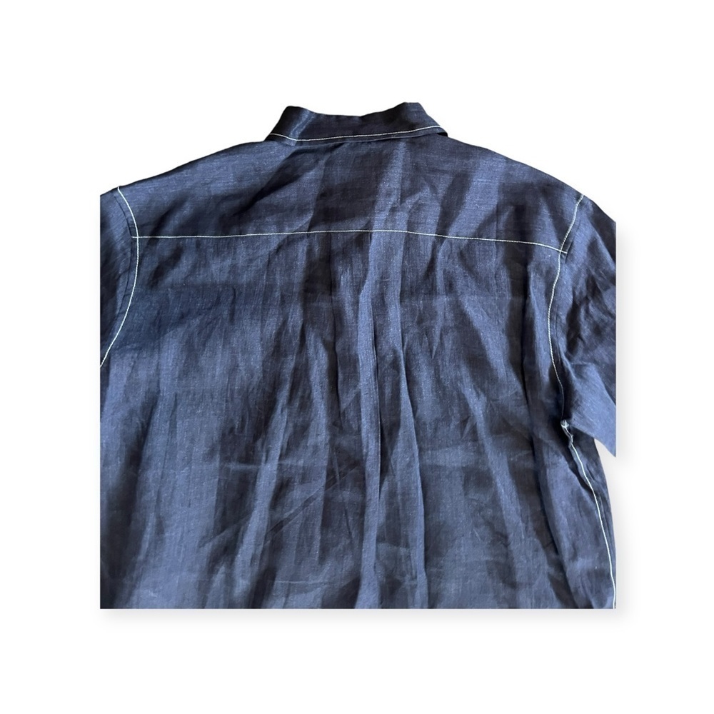 Journal Standard L'essage top blue linen button front large - Picture 4 of 8